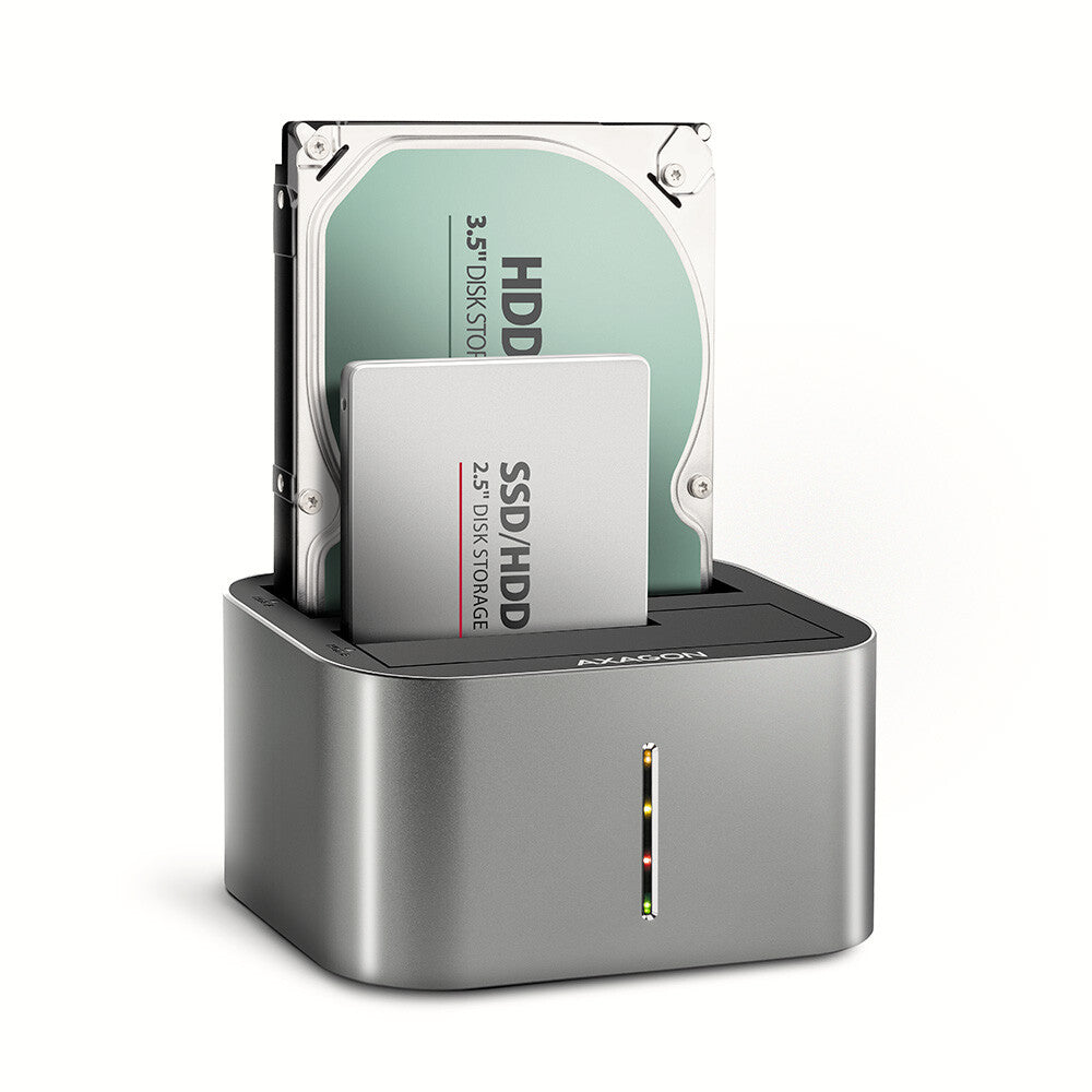 Axagon ADSA-DC drev dockingstation USB 3.2 Gen 1 (3.1 Gen 1) Type-A Grå
