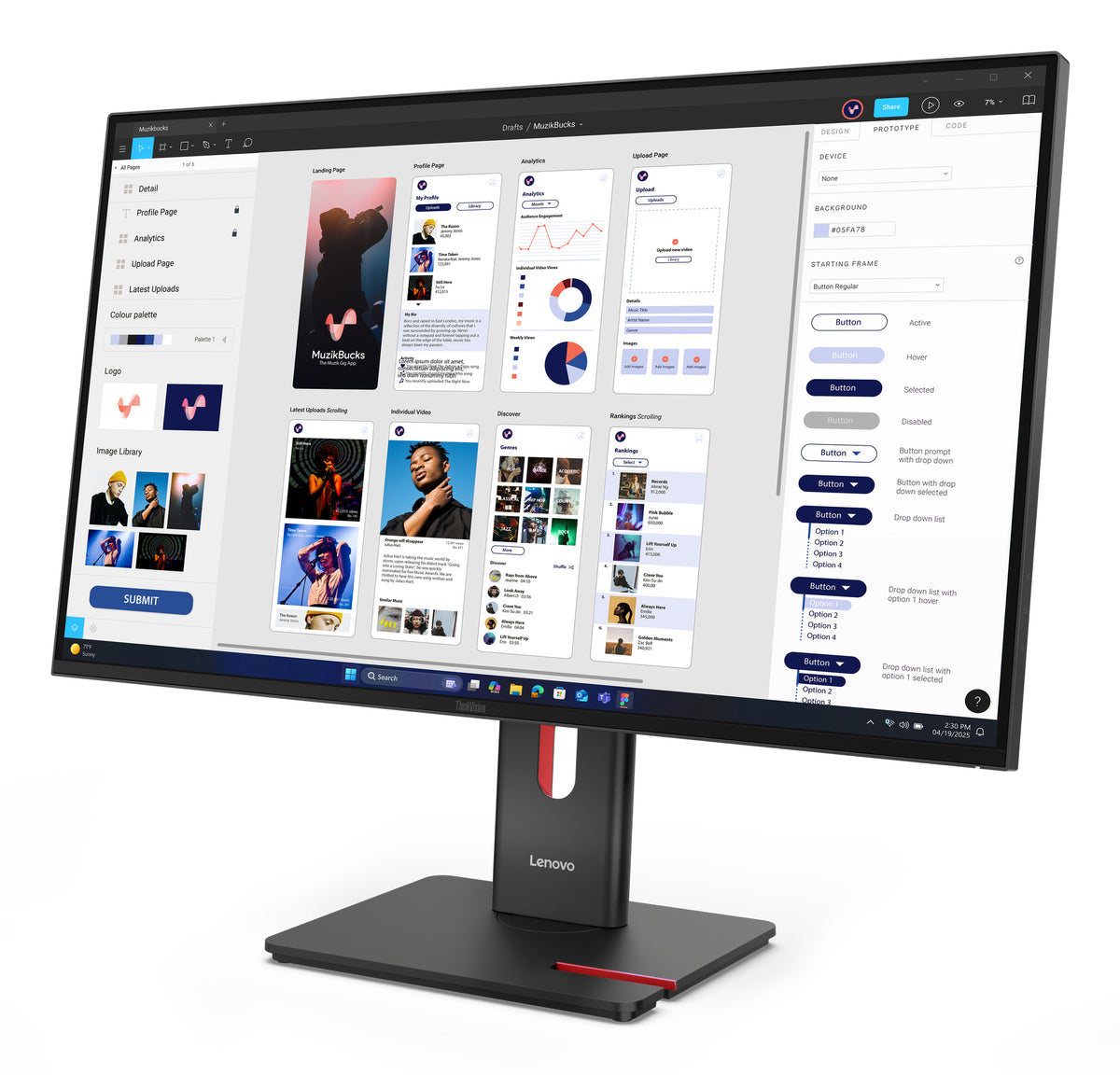 Lenovo ThinkVision T32UD-40 32 IPS 3840 x 2160 (4K) HDMI DisplayPort USB-C 75Hz