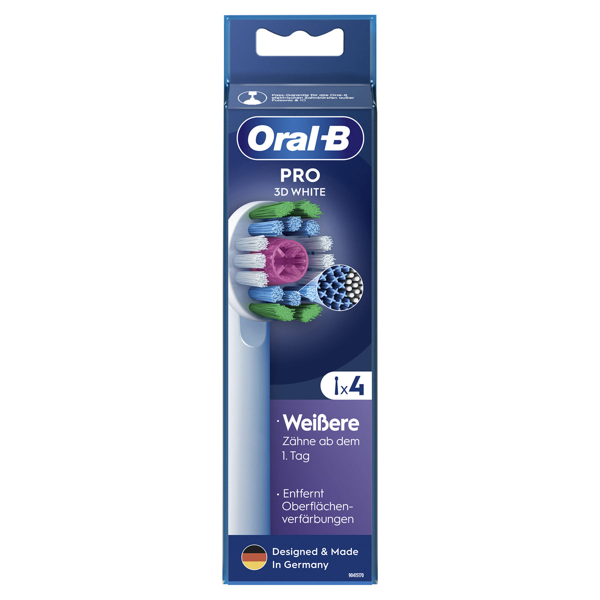 Oral-B Pro 3D White Børstehoveder Hvid, 4 stk.