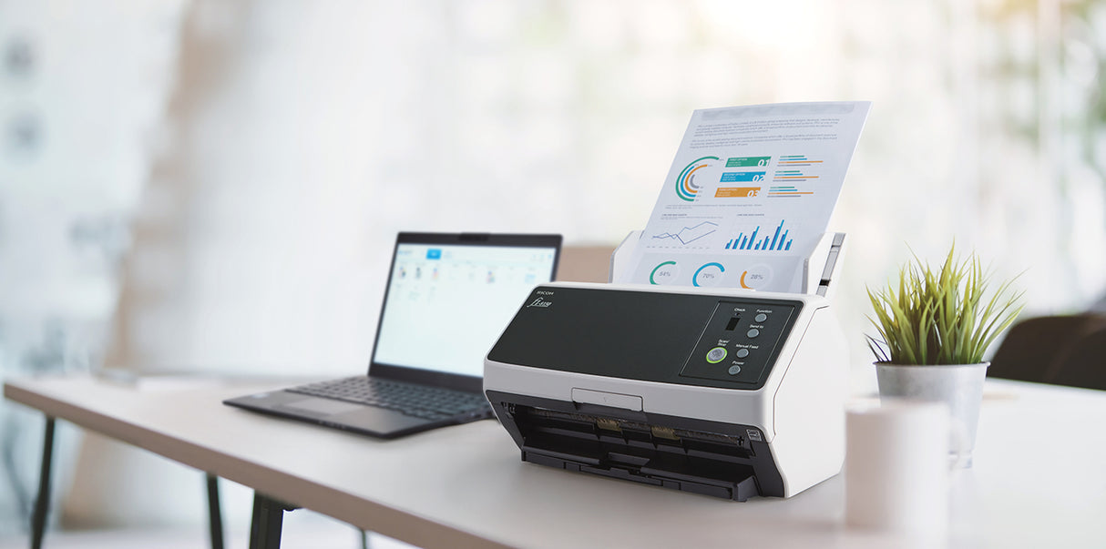 Ricoh FI-8150 ADF + manuel indføringsscanner 600 x 600 dpi A4 Sort, Grå