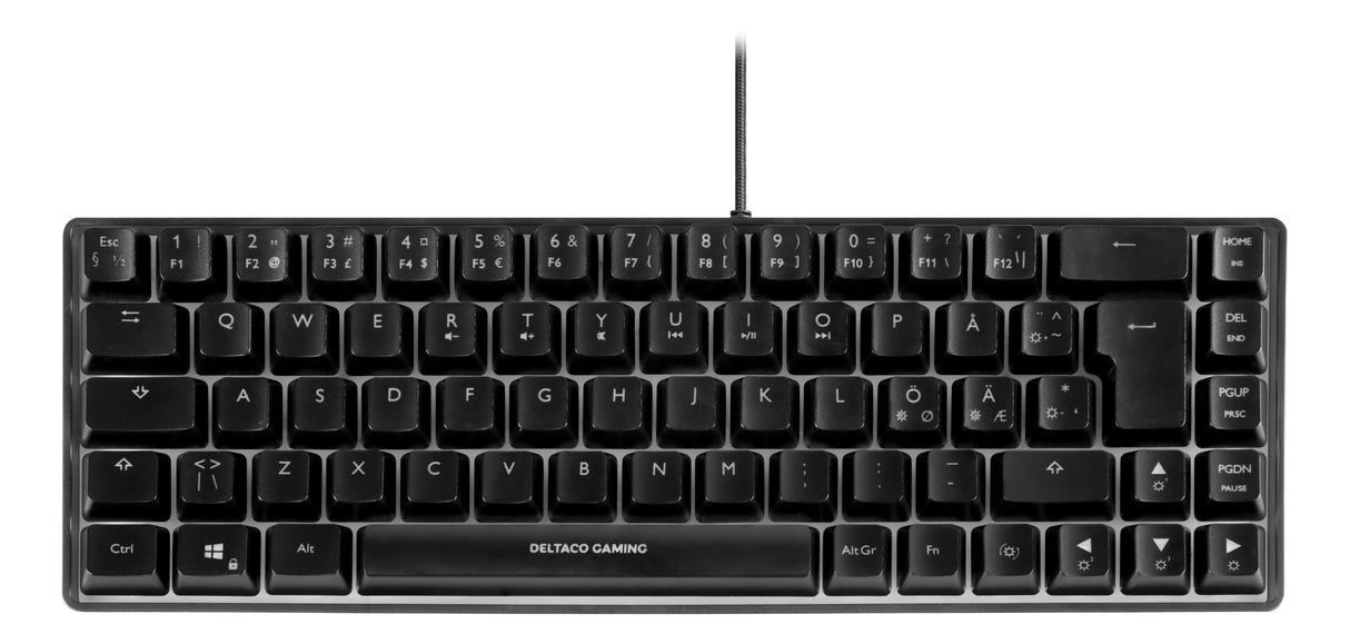 Deltaco Gaming DK240 60% keyboard, semi transparent case bla