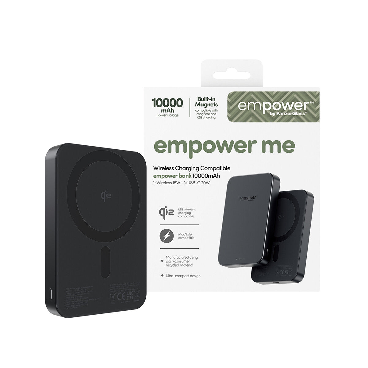 PanzerGlass empower™ by ® empower™ Bank | 10000mAh | Space Black