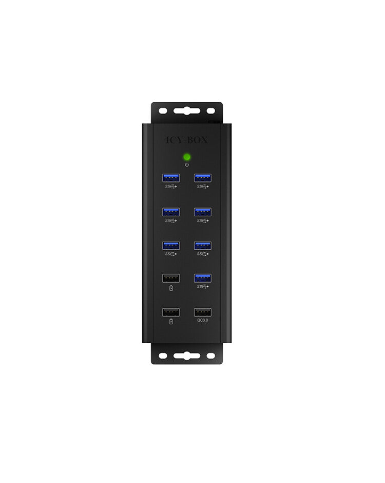 ICY BOX IB-HUB1703-QC3 USB 3.2 Gen 1 (3.1 Gen 1) Type-B 5000 Mbit/s Black