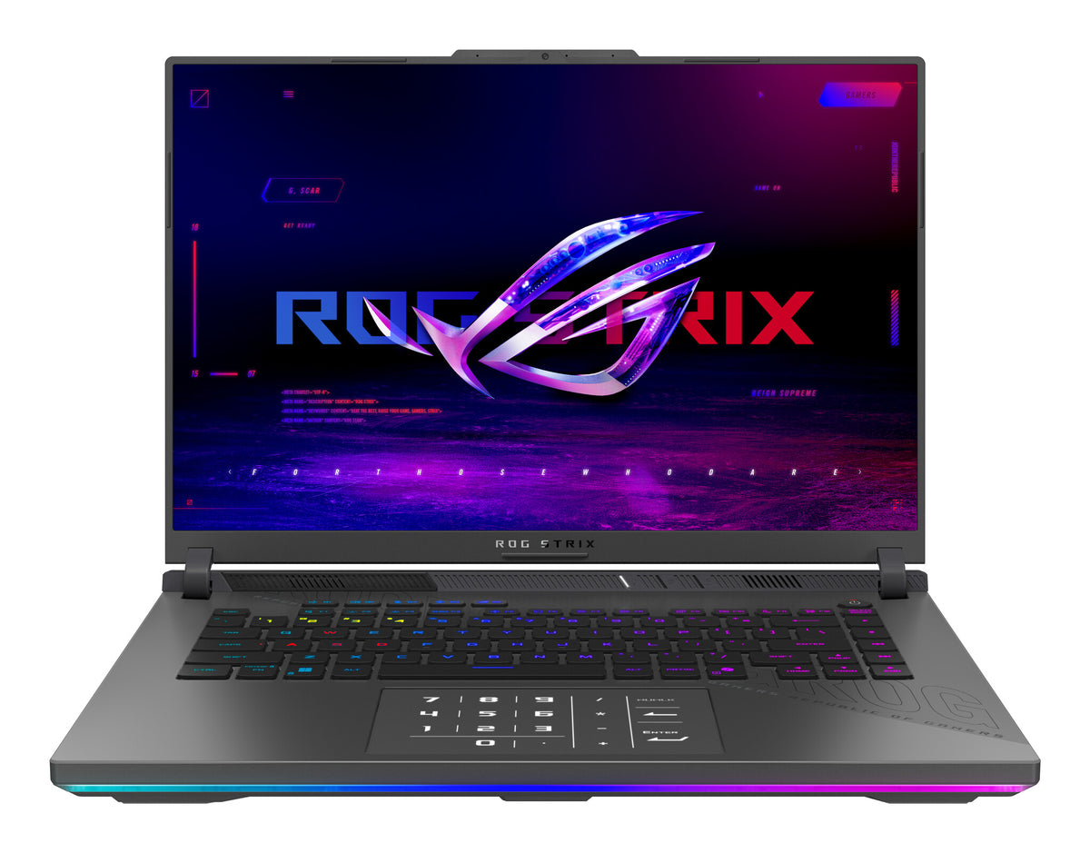 ASUS ROG Strix G16 G614FR-S5022W AMD Ryzen™ 9 9955HX Laptop 40,6 cm (16") 2.5K 16 GB DDR5-SDRAM 1 TB SSD NVIDIA GeForce RTX 5070 Ti Wi-Fi 6E (802.11ax) Windows 11 Home Grå