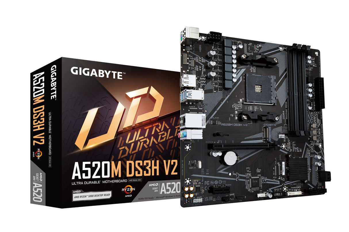 GIGABYTE A520M DS3H V2 bundkort Stik AM4 micro ATX