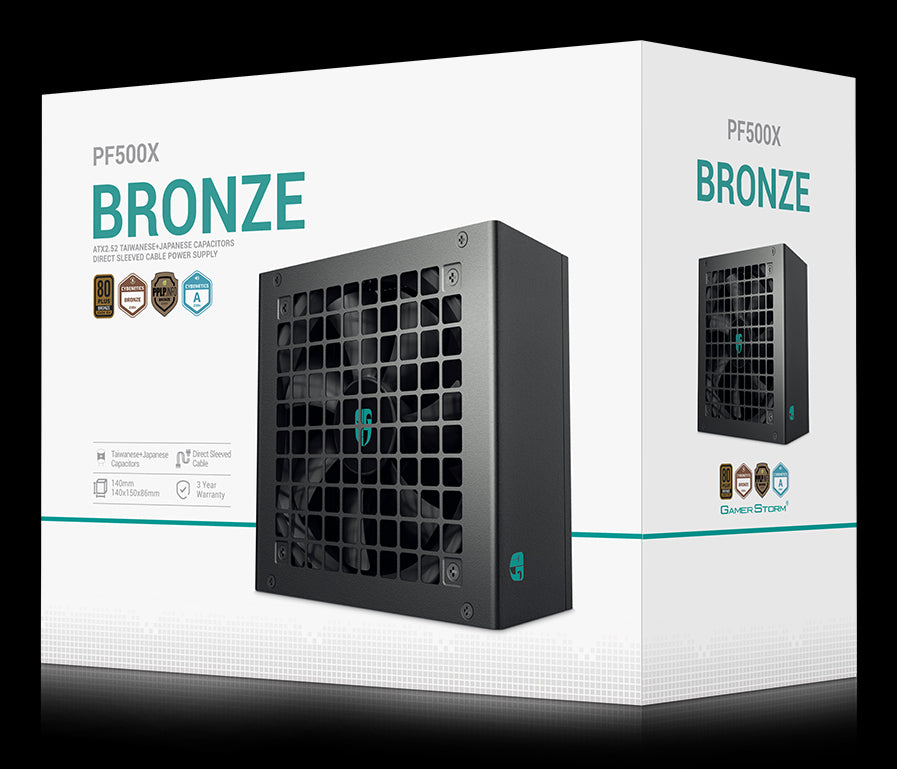 DeepCool PF500X enhed til strømforsyning 500 W 20+4 pin ATX ATX Sort