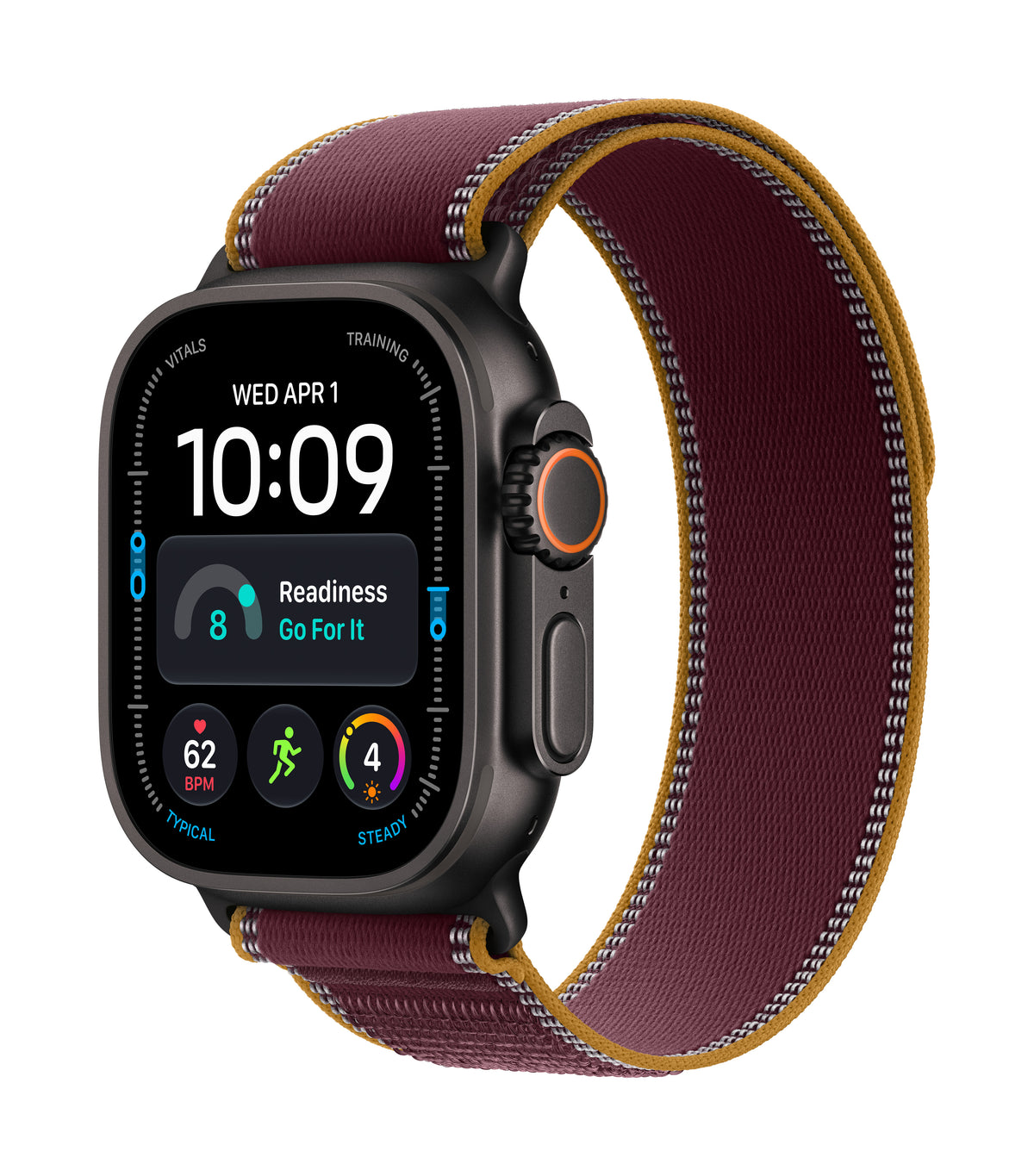 *Apple Watch Ultra 4 GPS + Cellular 49mm Black Titanium Case with Burgundy Trail Loop - M/L