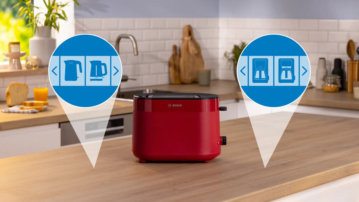 Bosch TAT2M124 brødrister 6 2 skive(r) 950 W Rød