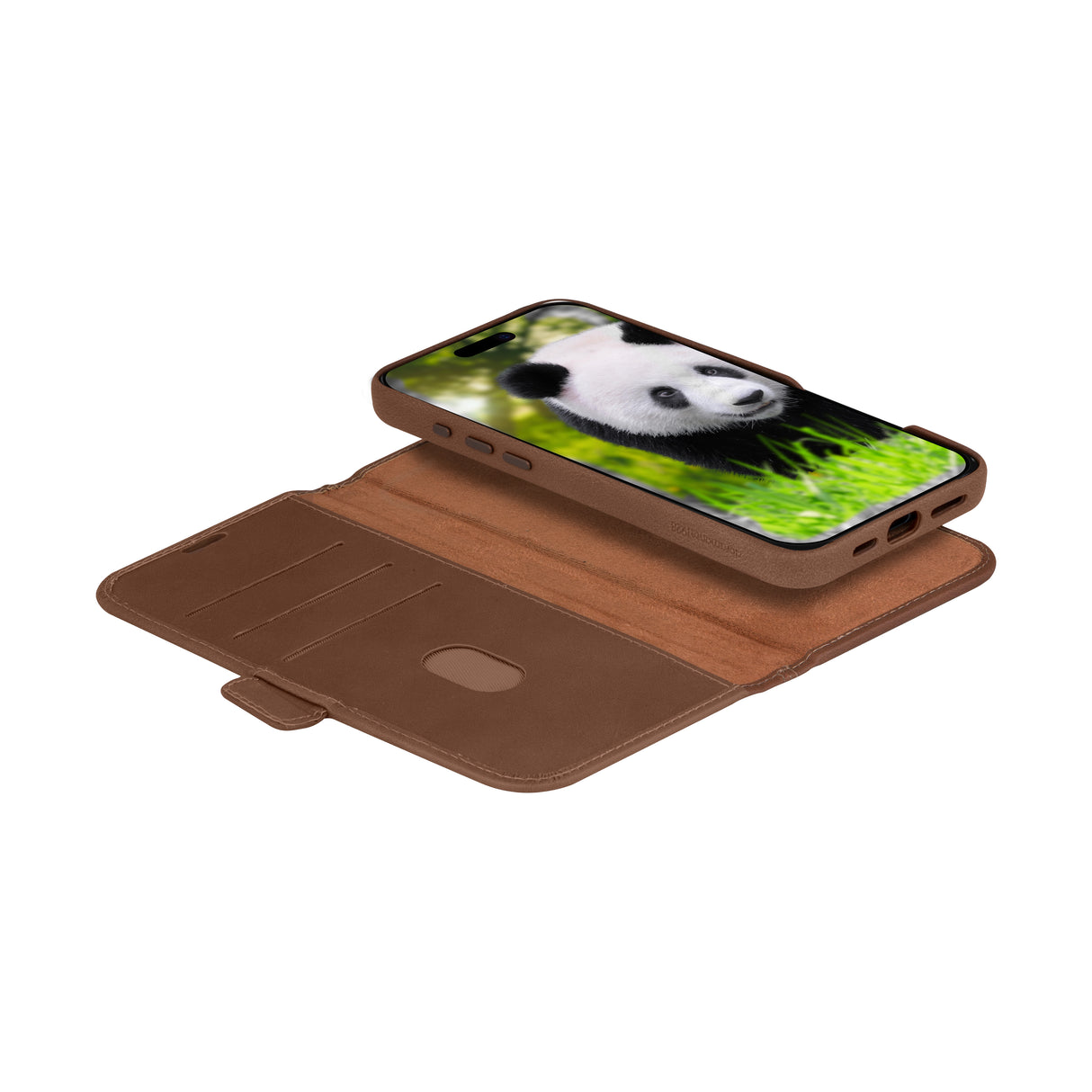 Dbramante iPhone 16 Lynge 2-i-1 wallet cover - Dark Tan