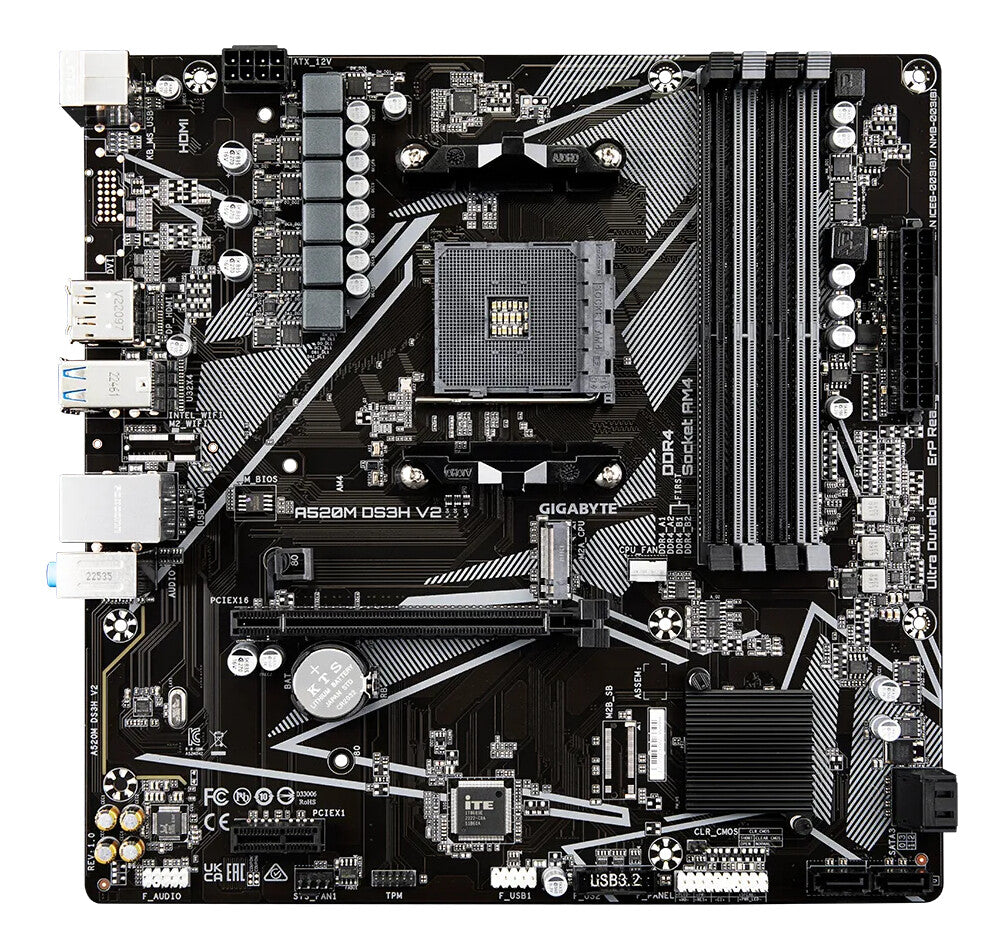 GIGABYTE A520M DS3H V2 bundkort Stik AM4 micro ATX