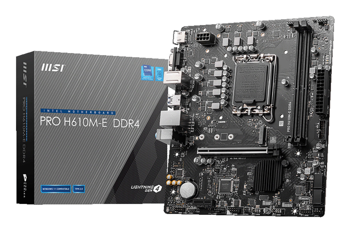 MSI PRO H610M-E DDR4 bundkort Intel H610 LGA 1700 micro ATX
