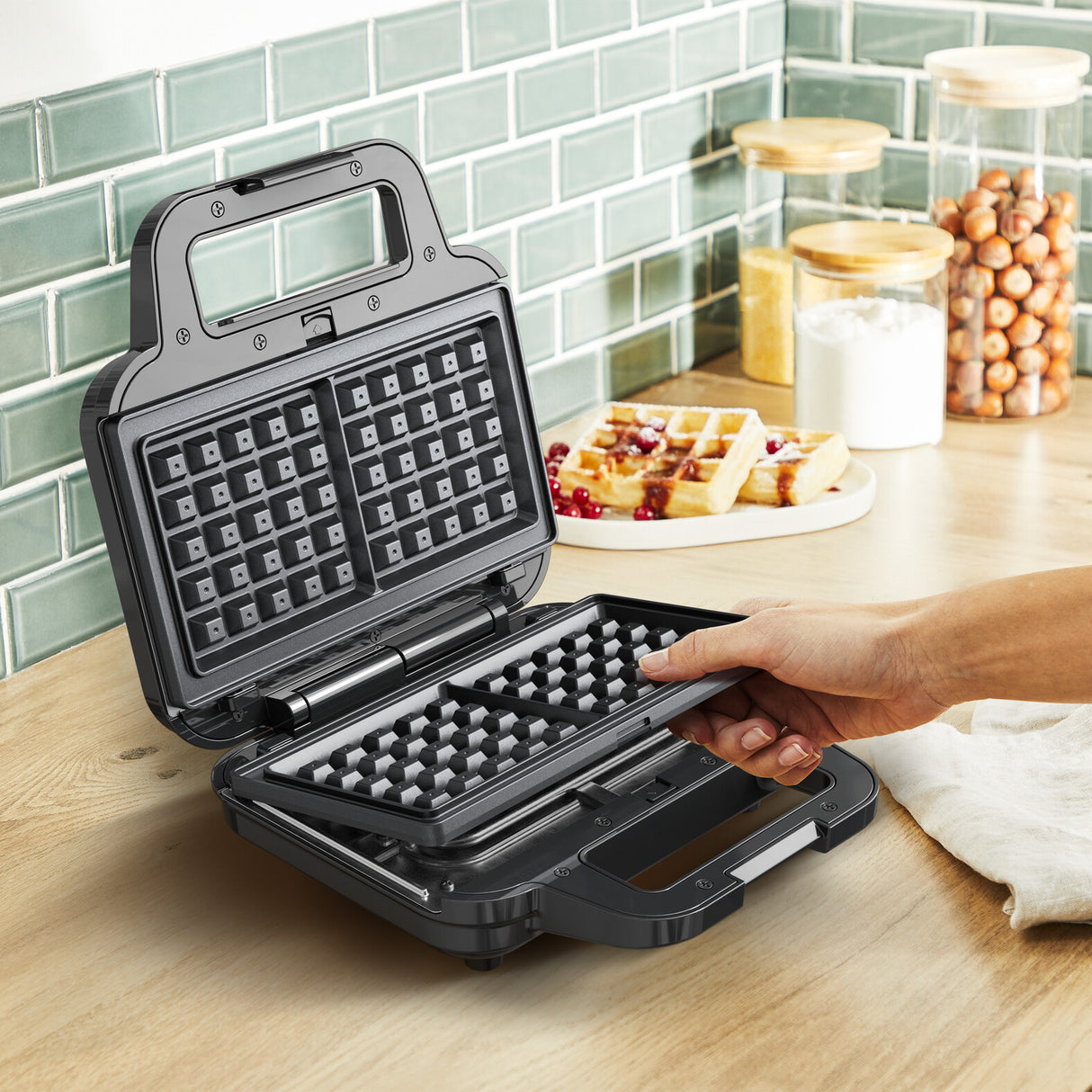 Tefal SW383D10 sandwichtoaster 700 W Sort, Rustfrit stål