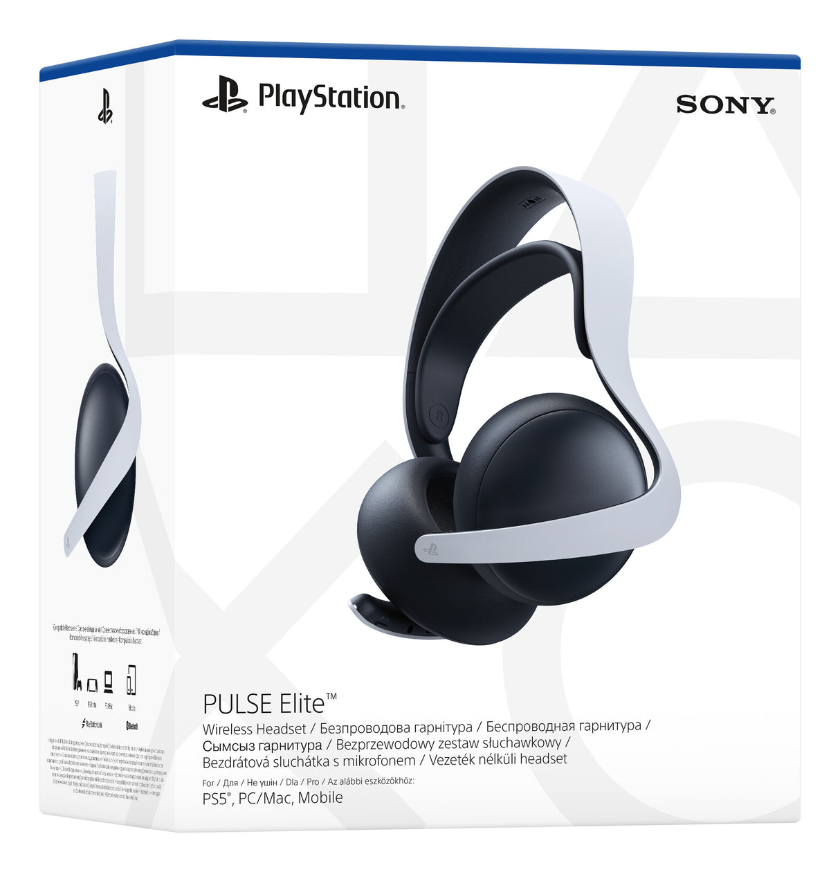 Sony PULSE Elite Headset Kabel & trådløs Spil Bluetooth Opladningsstativ Sort, Hvid
