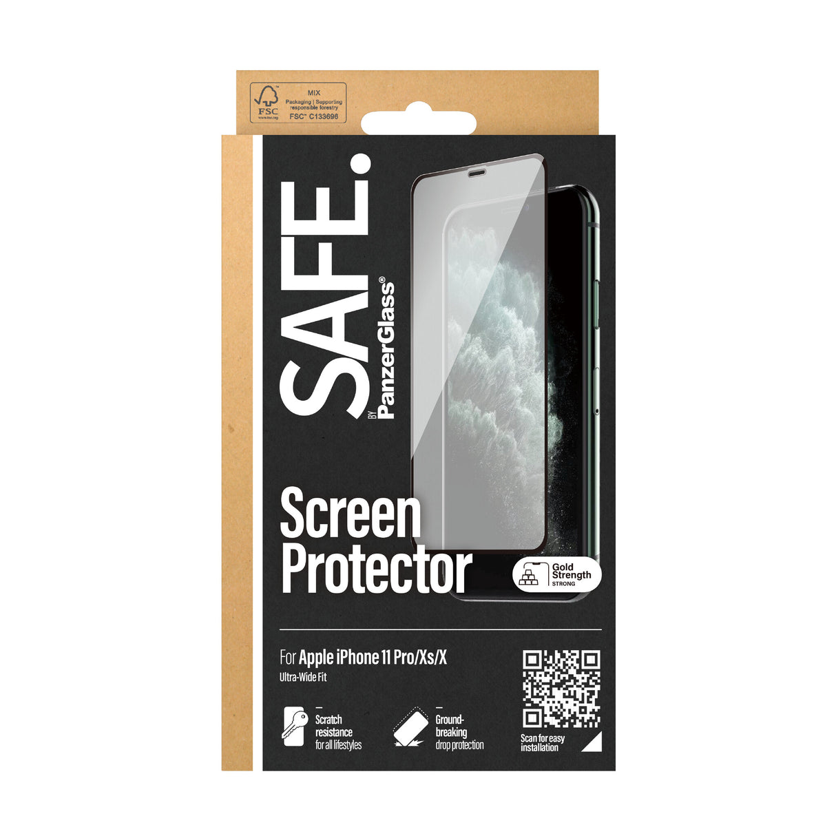 PanzerGlass SAFE. by ® Skærmbeskyttelse iPhone X | Xs | 11 Pro | Edge-to-Edge