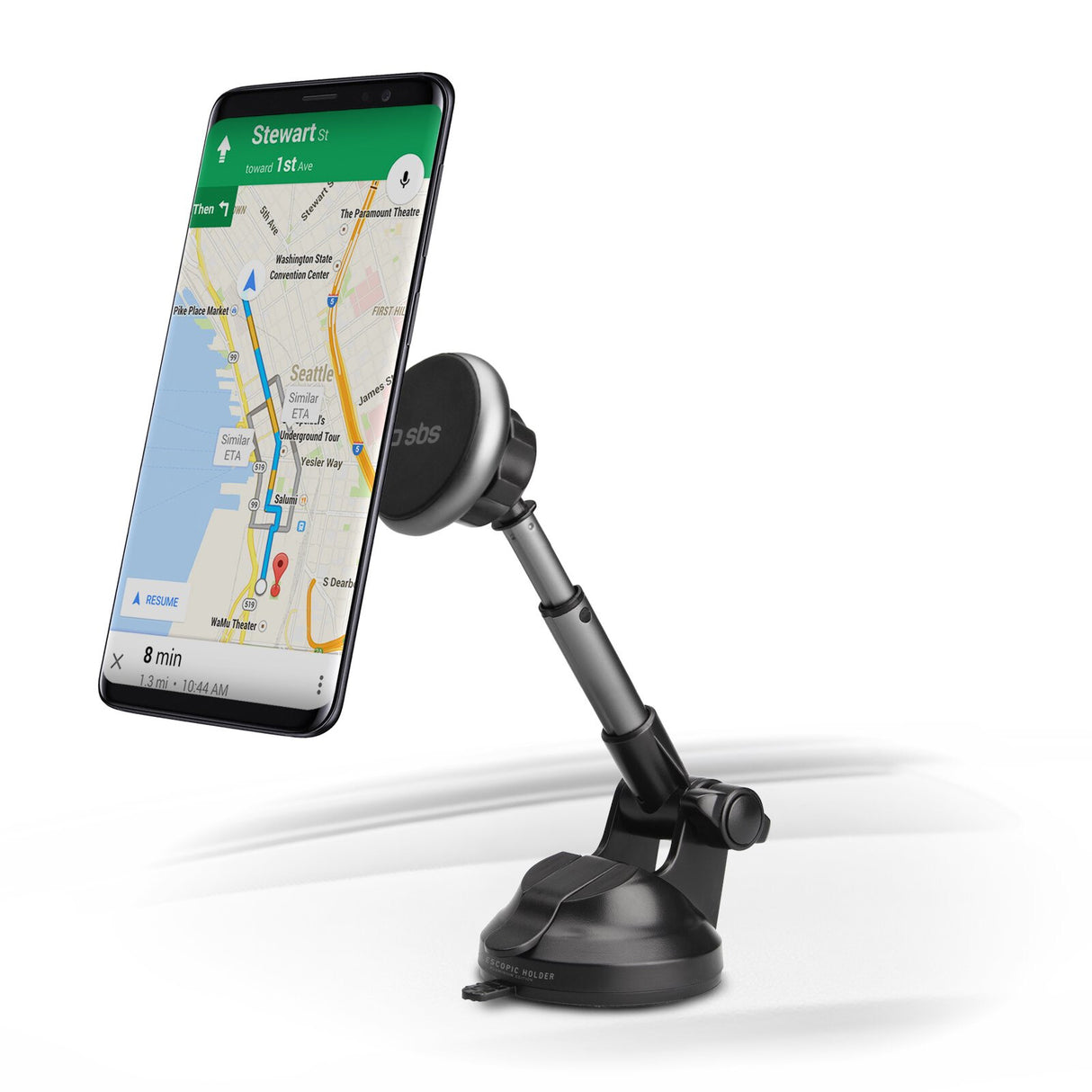 SBS TESUPMAGEXT holder Passiv holder Mobiltelefon/Smartphone Sort, Sølv