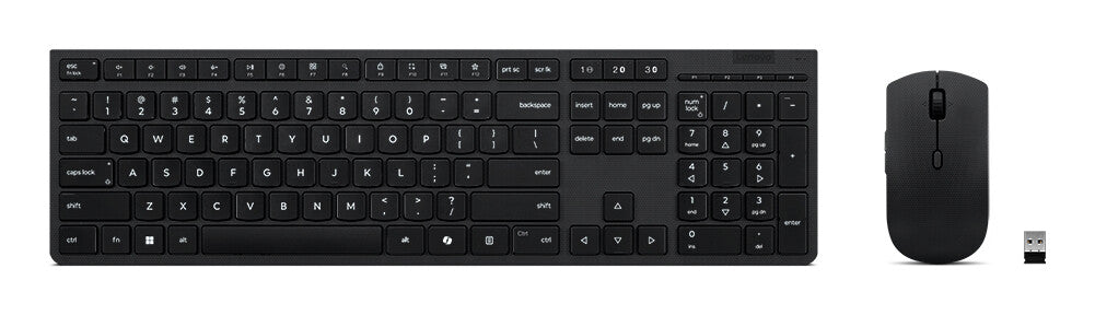 Lenovo 4X31R64316 tastatur Mus inkluderet Kontor RF trådløs + Bluetooth QWERTY US engelsk Grå