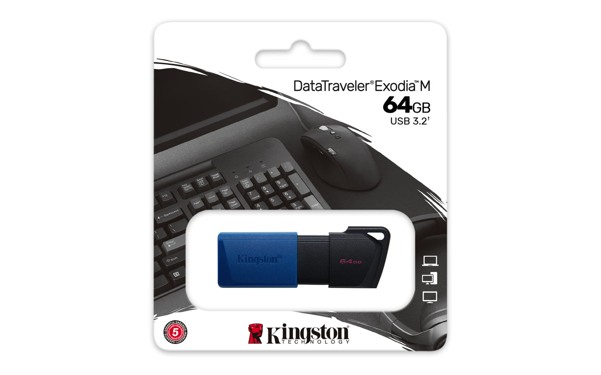 Kingston DataTraveler Exodia M 64GB USB 3.2 Gen 1 USB stick Sort Blå