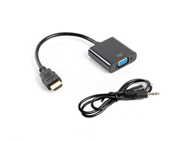 Lanberg AD-0017-BK videokabel adapter 0,2 m VGA (D-Sub) HDMI Type A (Standard) Sort