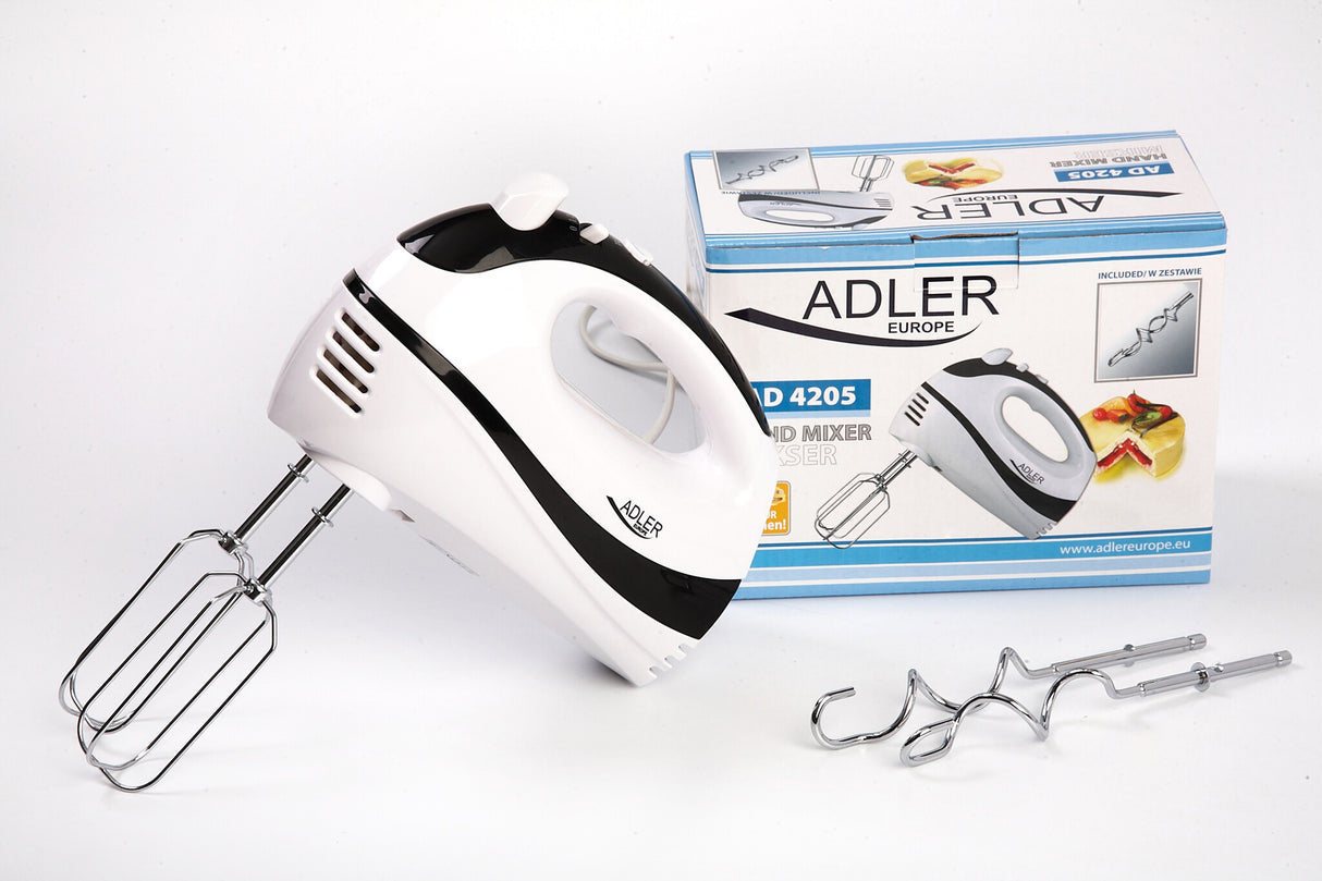 Adler AD 4205 Håndmixer 300 W Sort, Hvid