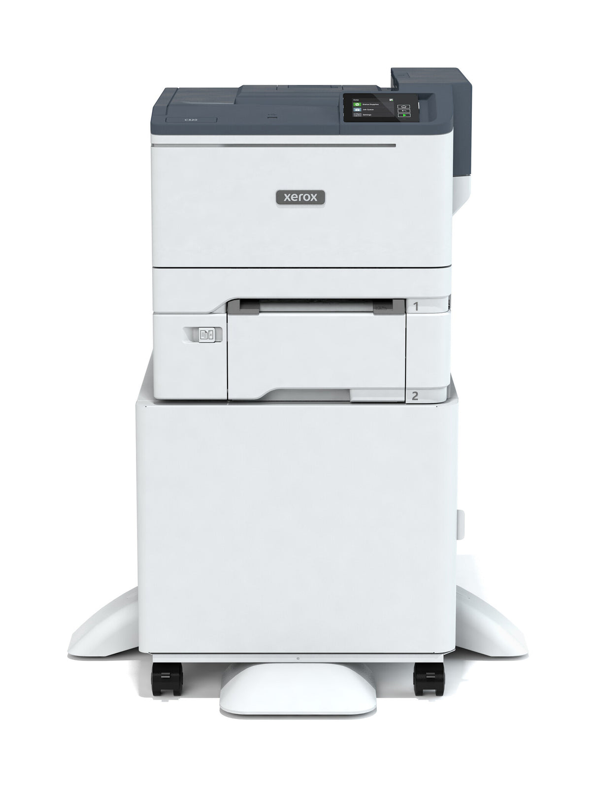 Xerox C320, A4, 28 sider/min, trådløs dupleksprinter, PS3 PCL5e/6, 2 magasiner, i alt 251 ark
