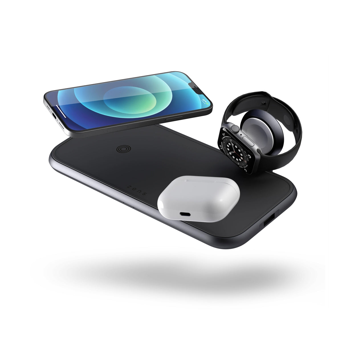 ZENS ZEDC14B/00 oplader til mobil enhed Hovedtelefoner, Smartphone, SmartWatch Sort USB Trådløs opladning Hurtig opladning Indendørs