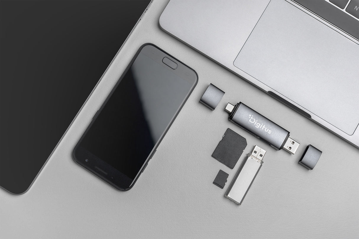 Digitus DA-70886 kortlæser USB 3.2 Gen 1 (3.1 Gen 1) Type-A/Type-C Aluminium