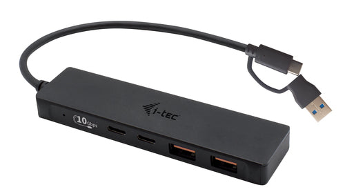 i-tec Metal C31HUBMETAL2A2C interface hub USB 3.2 Gen 1 (3.1 Gen 1) Type-C 10000 Mbit/s Sort
