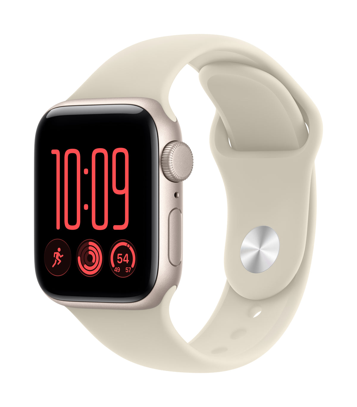 Apple Watch SE 3 GPS 40mm Starlight Aluminium Case with Sand Sport Band - M/L