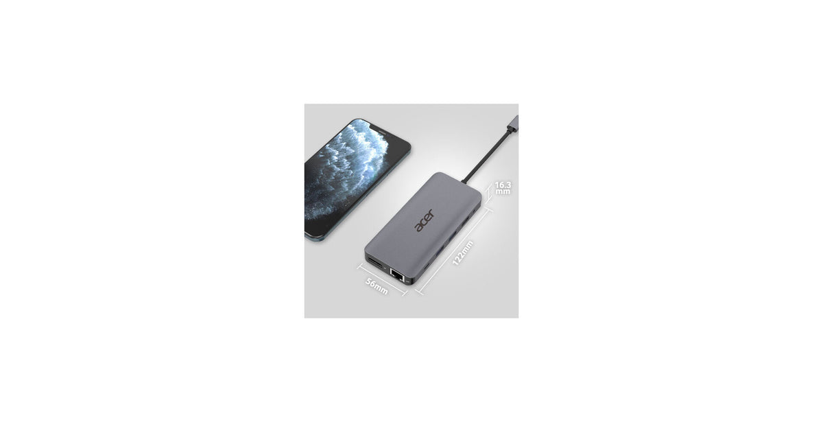 Acer 12-in-1 Type-C Dongle Ledningsført USB 3.2 Gen 1 (3.1 Gen 1) Type-C Sølv