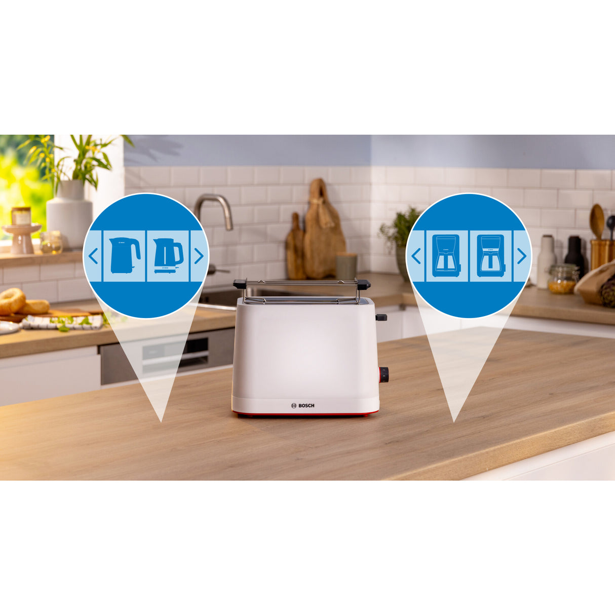 Bosch TAT3M121 brødrister 4 skive(r) 950 W Hvid