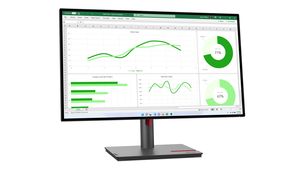 Lenovo ThinkVision P27q-30 LED display 68,6 cm (27") 2560 x 1440 pixel Quad HD Sort