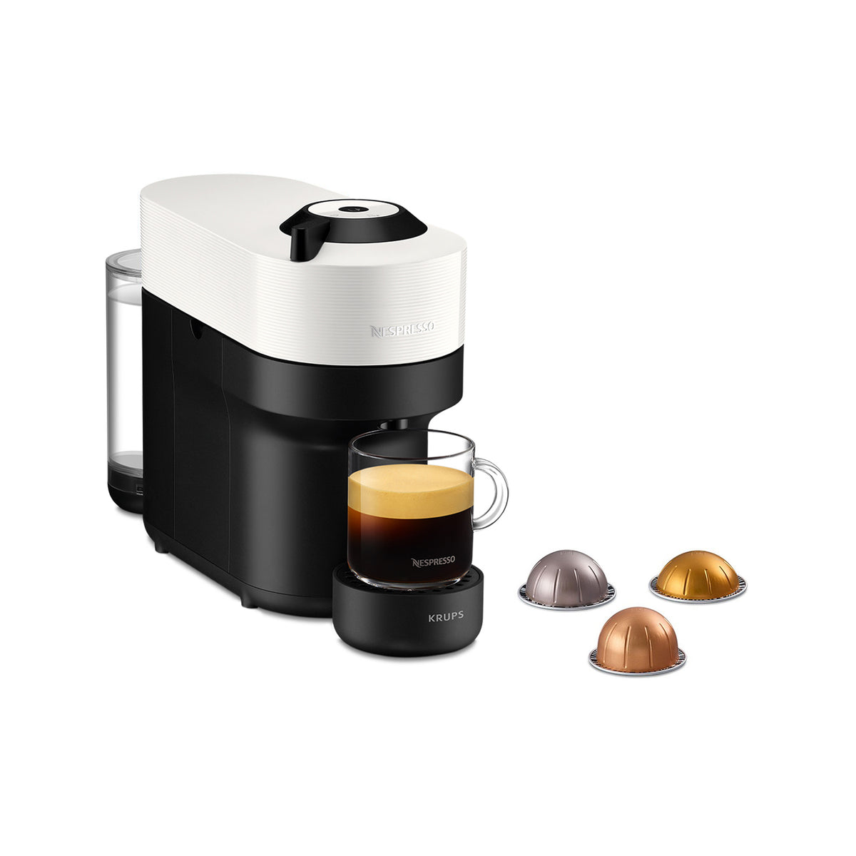 Krups Nespresso Vertuo Pop XN9201 Kaffemaskine Kokosnøddehvid