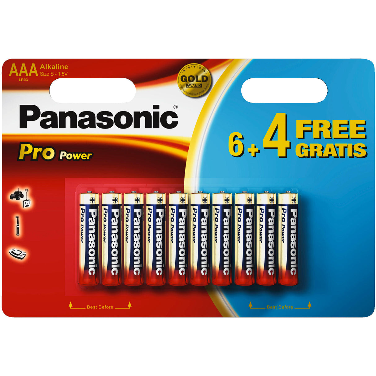 Panasonic Pro Power AAA 6+4 Engangsbatteri Alkaline