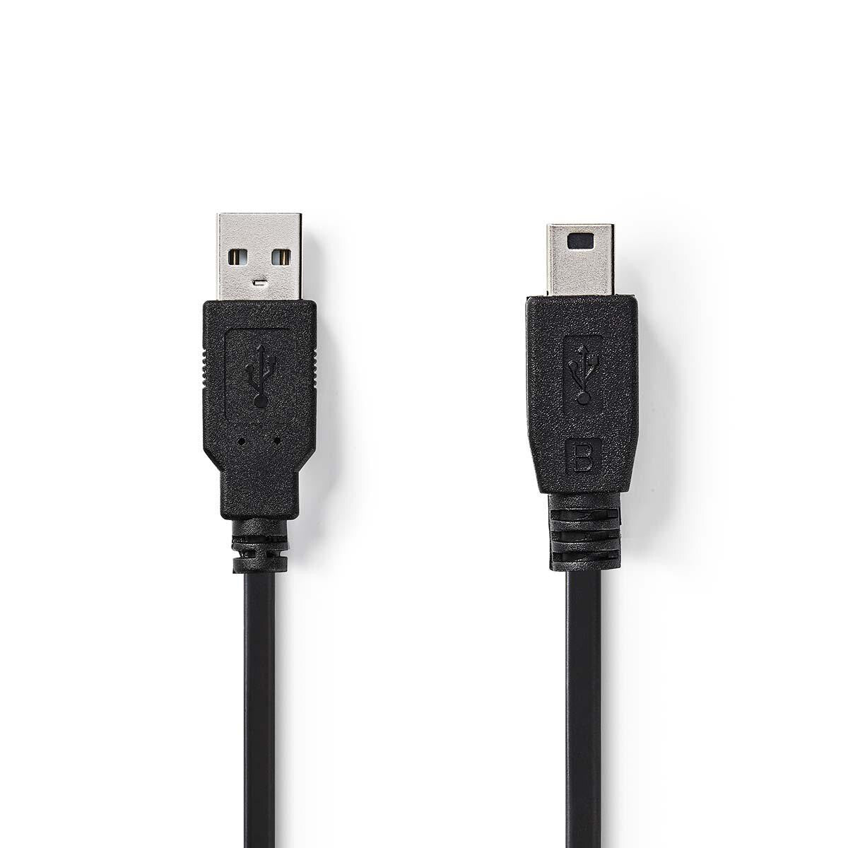 Nedis CCGP60300BK20 USB-kabel USB 2.0 2 m USB A Mini-USB B 0,48 Gbit/sek. Sort