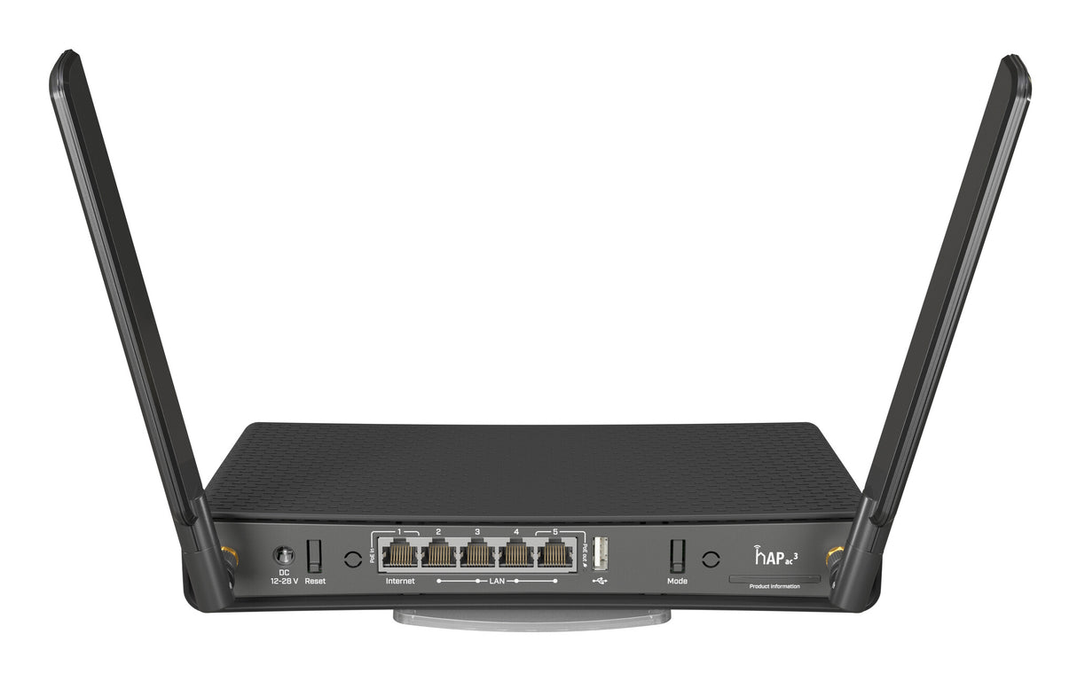 Mikrotik hAP ac³ trådløs router Gigabit Ethernet Dual-band (2,4 GHz / 5 GHz) Sort