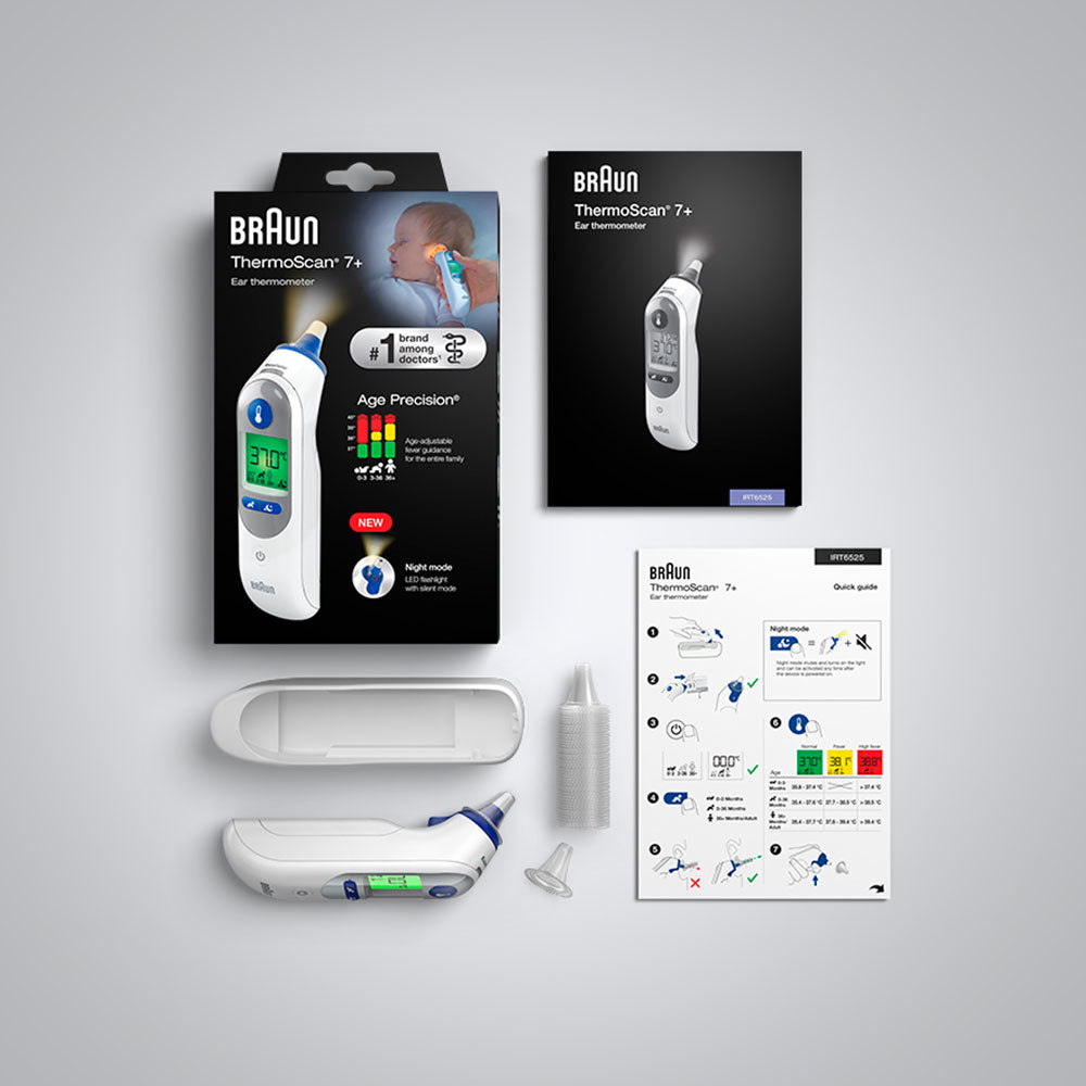 Braun IRT6525 digital kropstermometer Kontakttemperatur Hvid Øre Knapper