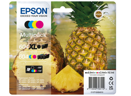 Epson 604XL blækpatron 4 stk Original Højt (XL) udbytte Sort, Blå, Magenta, Gul
