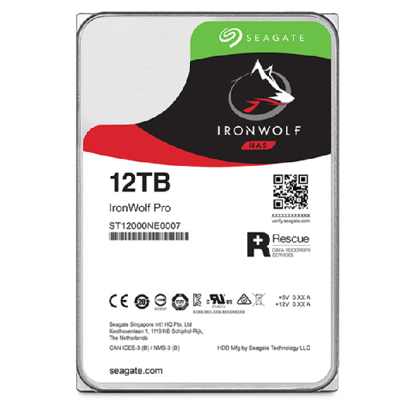 Seagate IronWolf Pro ST12000NT001 harddisk 12 TB 7200 rpm 256 MB 3.5" Serial ATA III