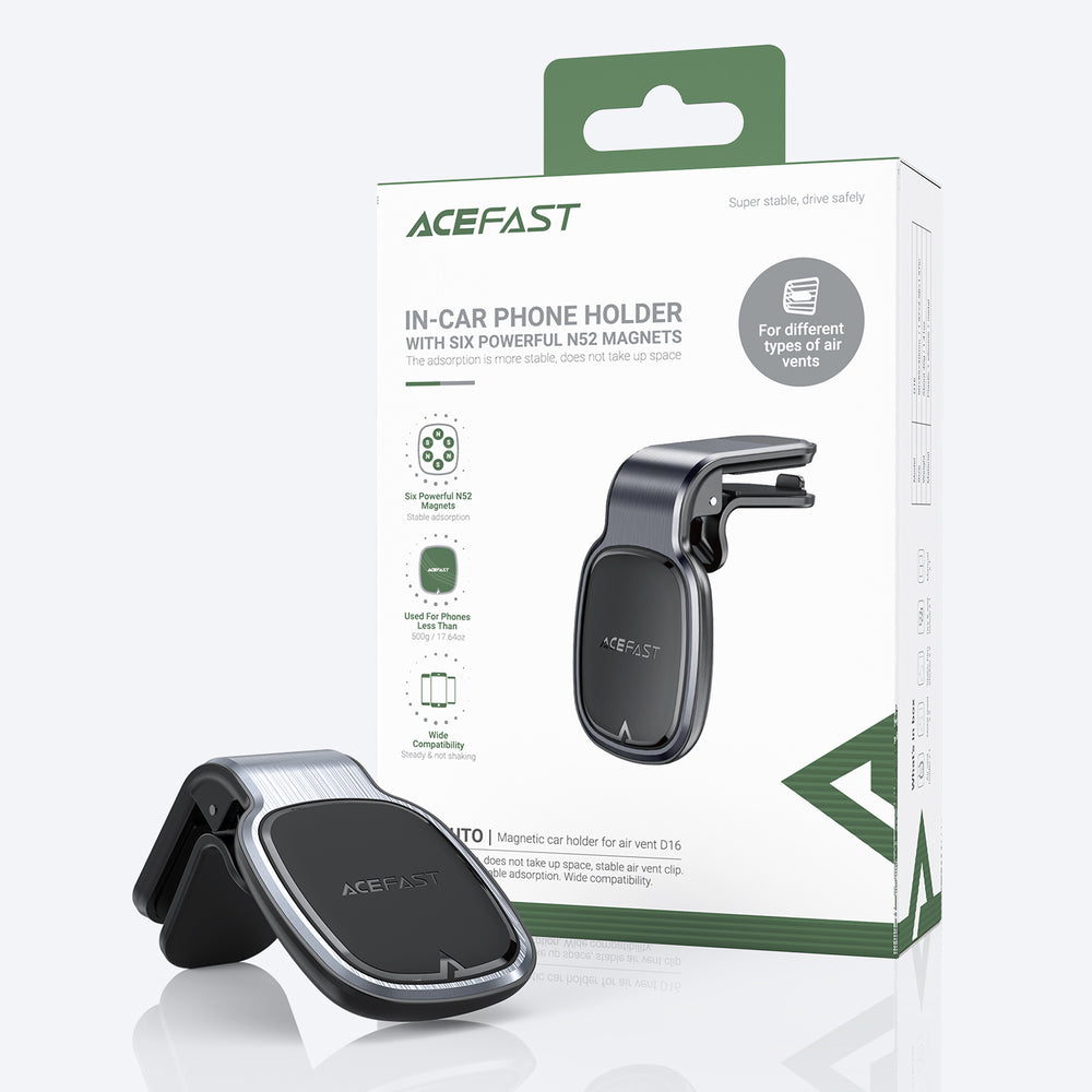 Acefast D16 Magnetisk Bil Air Vent Mount - Ingen MagSafe kræves - Grå