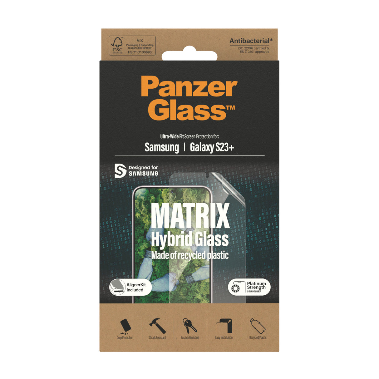 PanzerGlass ® ECO MATRIX Skærmbeskyttelse Samsung Galaxy S23+ | Ultra-Wide Fit m. AlignerKit