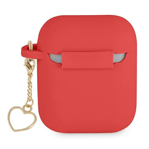 Guess GUA2LSCHSR AirPods cover red/red Silicone Charm Heart Collection