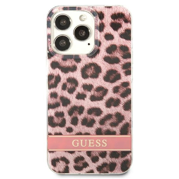 Guess GUHCP13LHSLEOP iPhone 13 Pro / 13 6.1" pink/pink hardcase Leopard