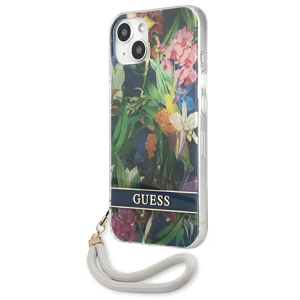 Guess GUHCP13SHFLSB iPhone 13 mini 5.4" blue/blue hardcase Flower Strap