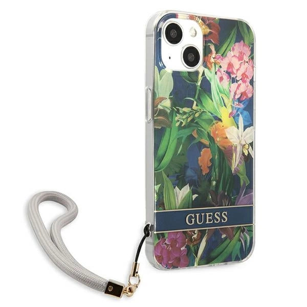 Guess GUHCP13SHFLSB iPhone 13 mini 5.4" blue/blue hardcase Flower Strap