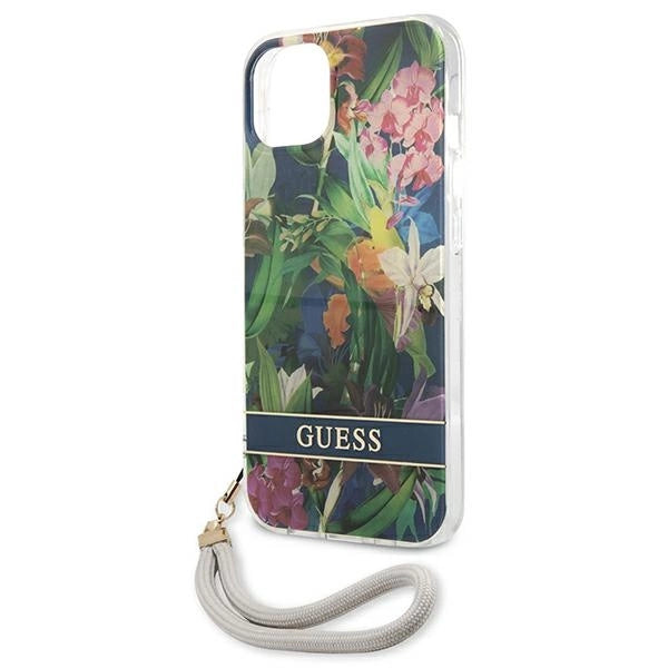 Guess GUHCP13SHFLSB iPhone 13 mini 5.4" blue/blue hardcase Flower Strap
