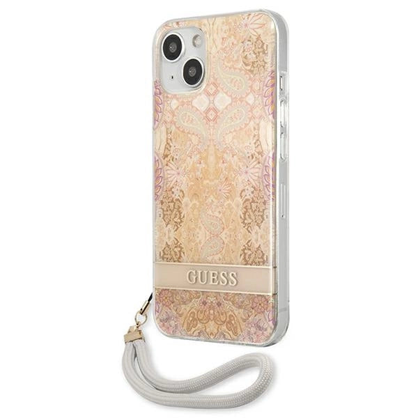 Guess GUHCP13SHFLSD iPhone 13 mini 5.4" gold/gold hardcase Flower Strap