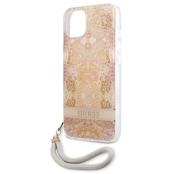 Guess GUHCP13SHFLSD iPhone 13 mini 5.4" gold/gold hardcase Flower Strap