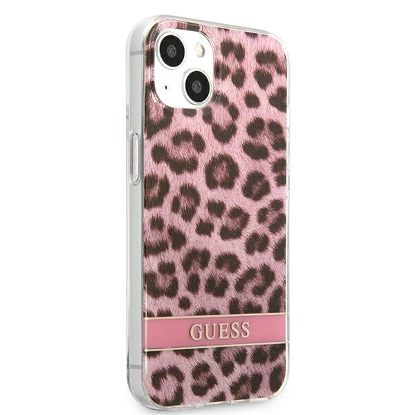 Guess GUHCP13SHSLEOP iPhone 13 mini 5.4" pink/pink hardcase Leopard