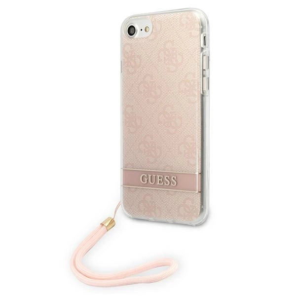 Guess GUOHCI8H4STP iPhone SE 2022 / SE 2020 / 7/ 8 pink/pink hardcase 4G Print Strap