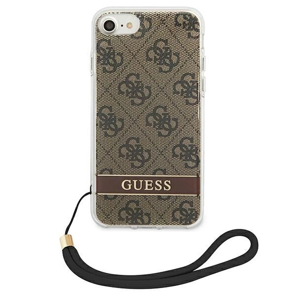 Guess GUOHCI8H4STW iPhone SE 2022 / SE 2020 / 7/ 8 brown/brown hardcase 4G Print Strap